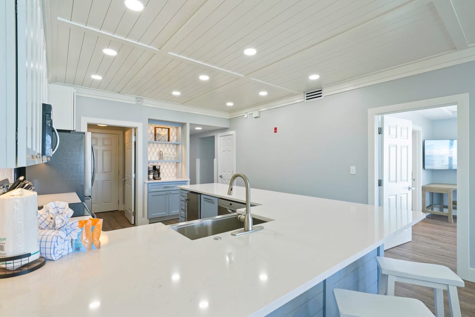 View of the kitchen from the dining area