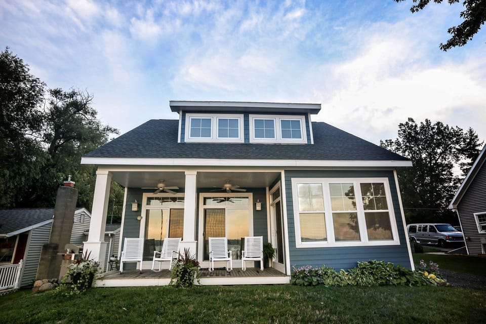 Seneca Bungalow has lots of great windows to enjoy the lake while inside