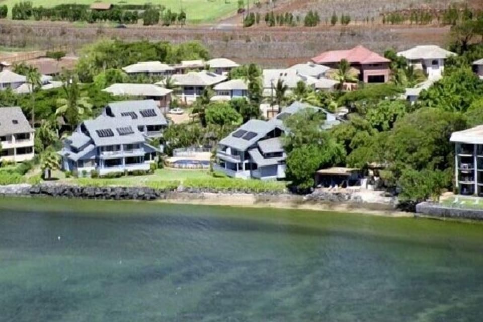 Aerial view of Kahana Outrigger and our condo
