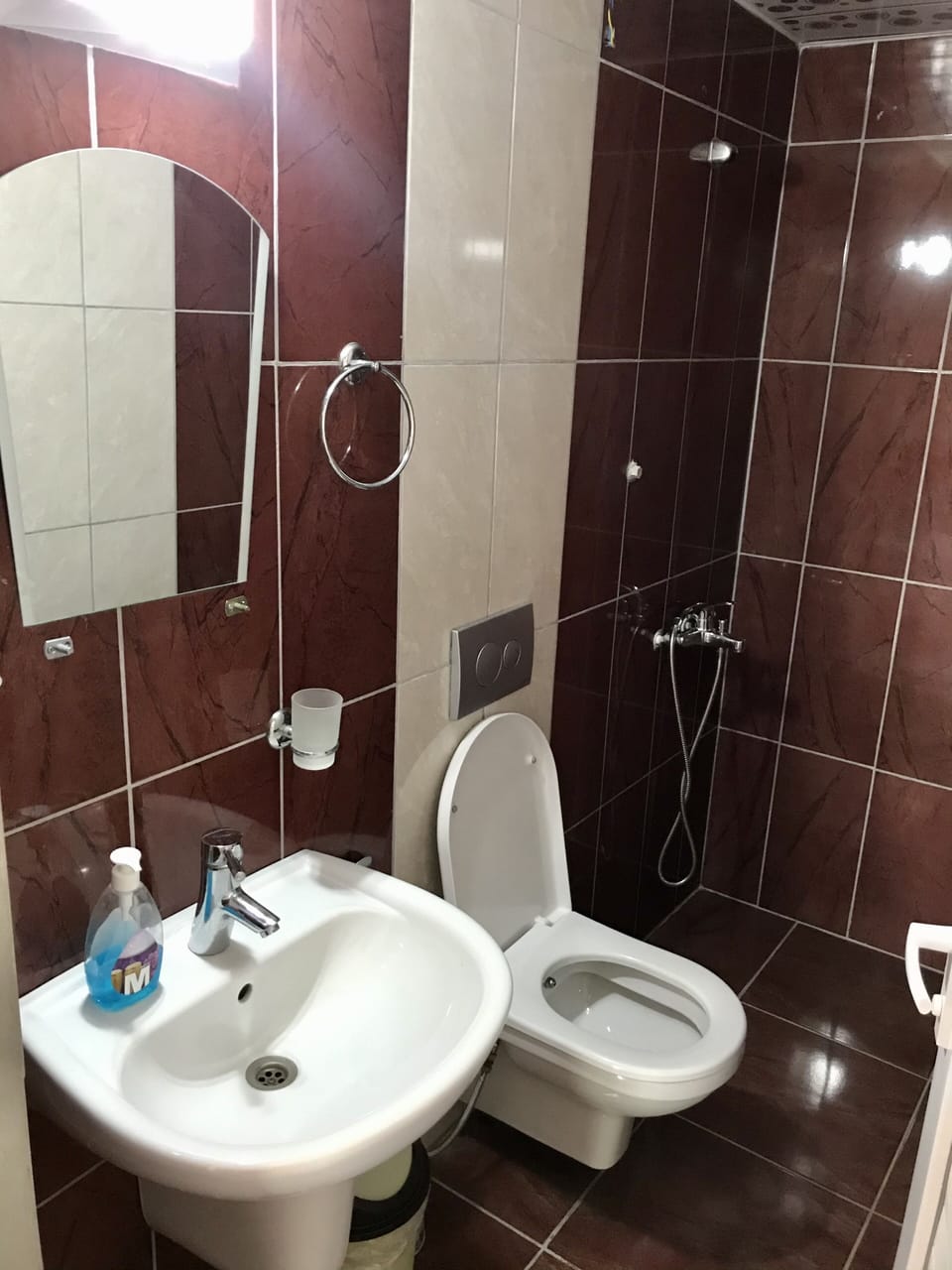 Shower, free toiletries, towels