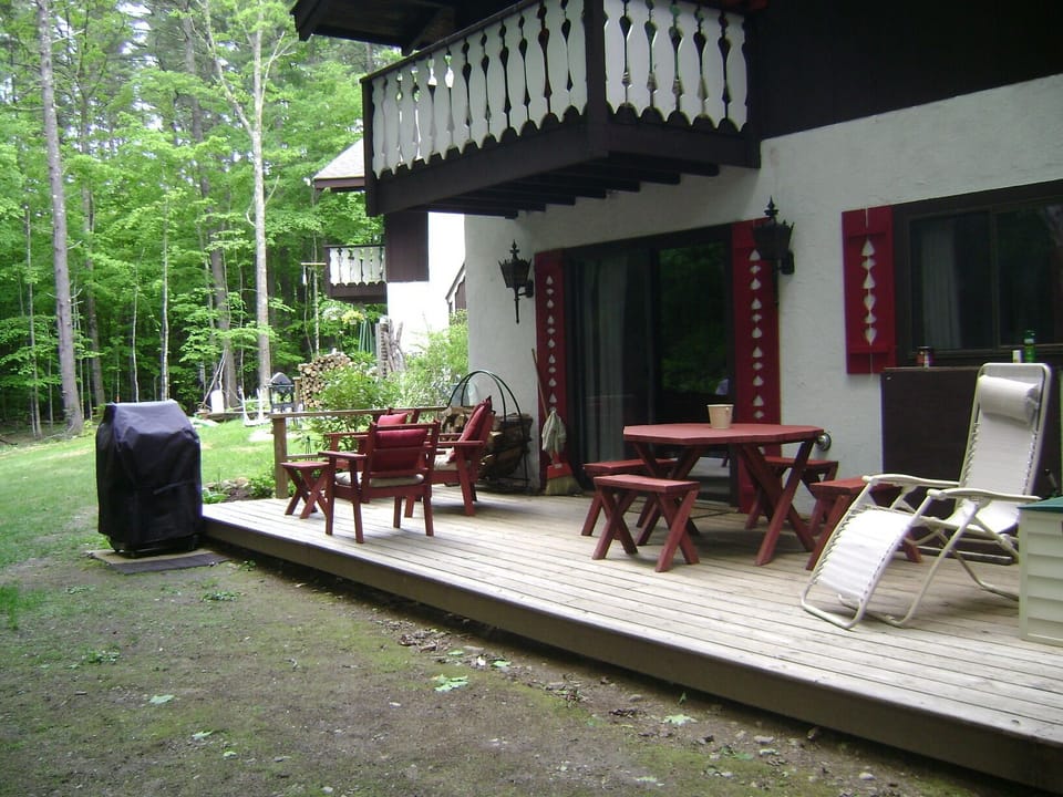 Large back deck for relaxing with nice gas grill
