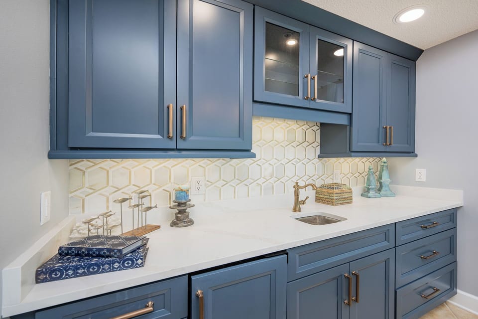 Craft delightful drinks and snacks at the wet bar, enhancing your retreat with every thoughtful detail