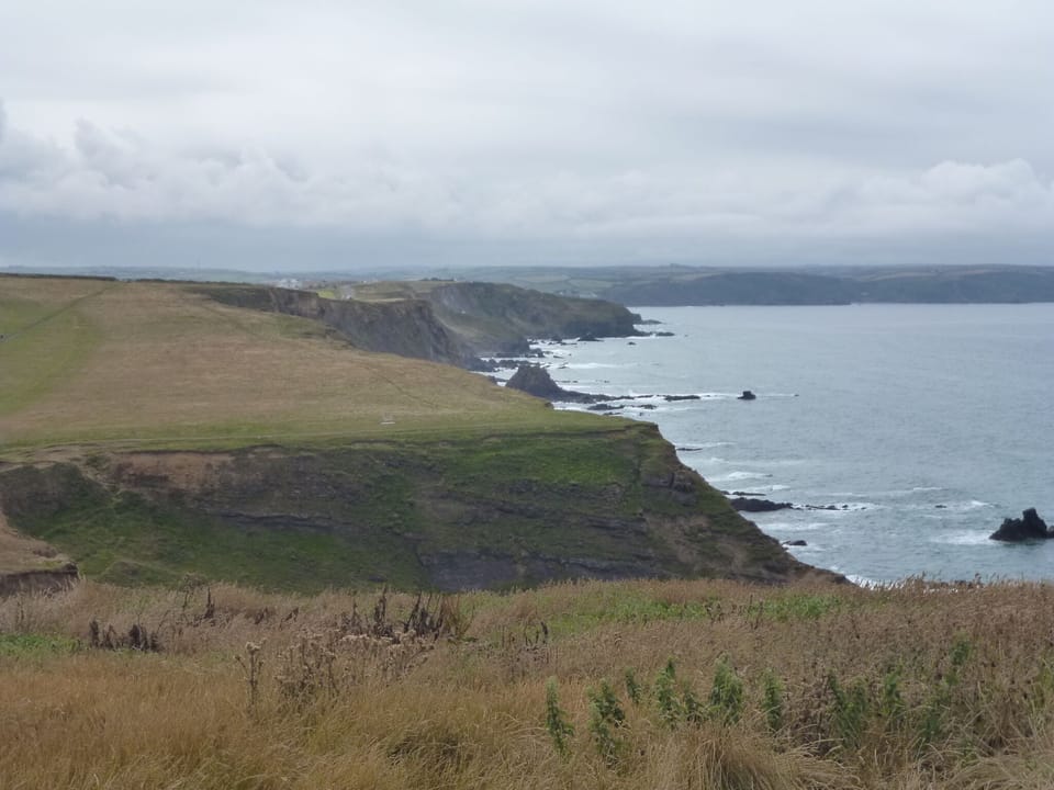 Looking back towards Widemouth Bay from coastpath to Bude
