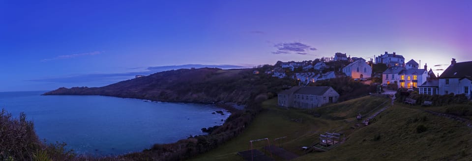 Porthvean overlooking the Perprean cove and the Battery.
