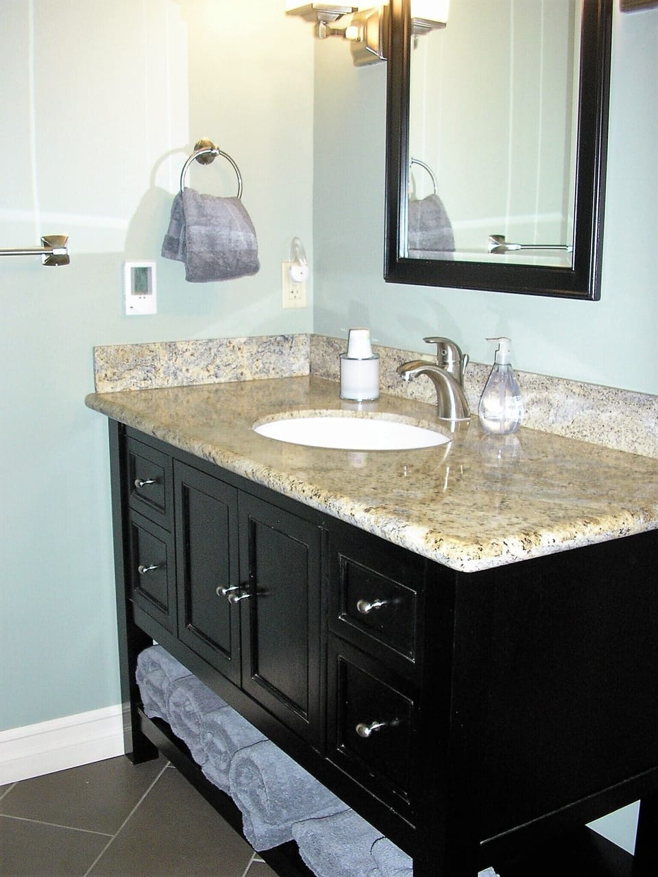 Updated vanity with granite counter top