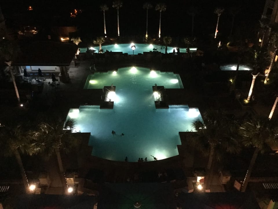 Well Lighted Outdoor Pool