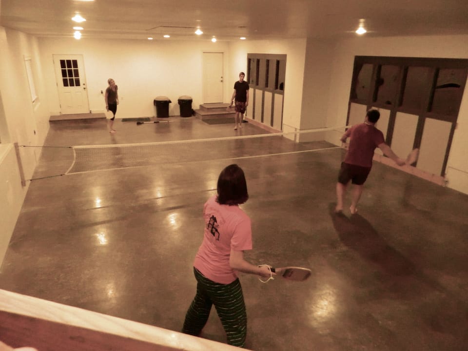 Pickle Ball Game in Play Room.