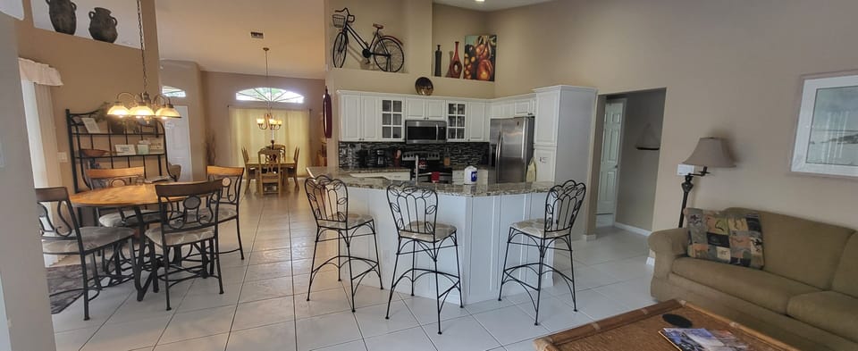 Kitchen and family room