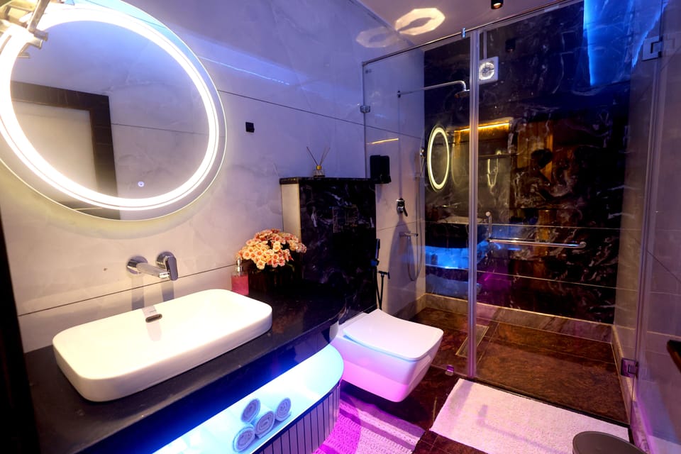 Shower, free toiletries, hair dryer, slippers