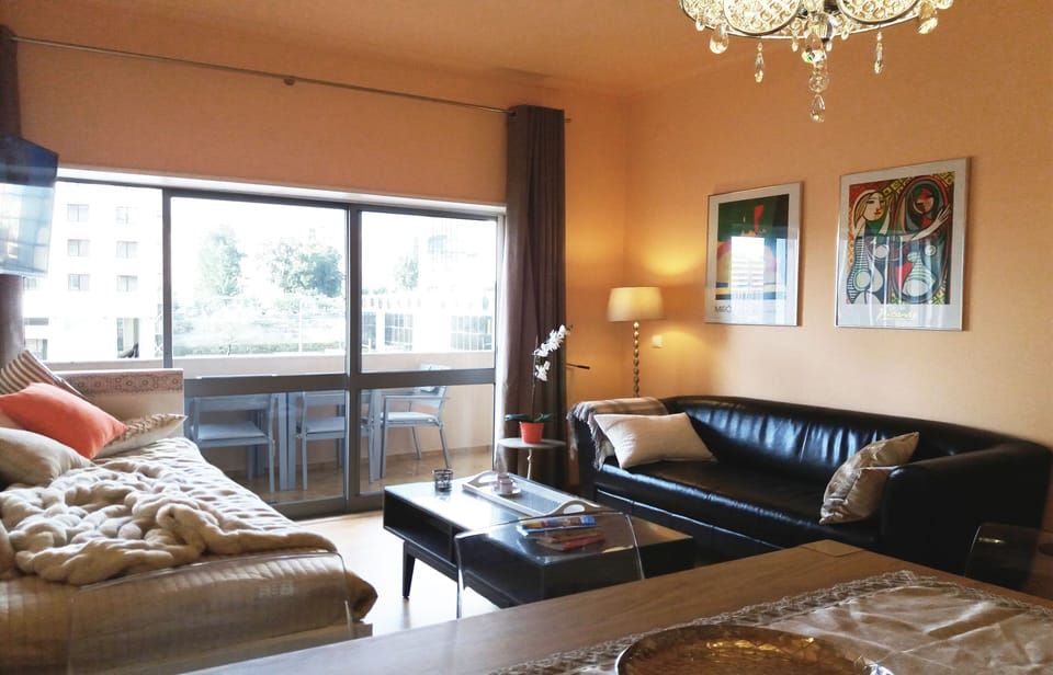 living room with balcony