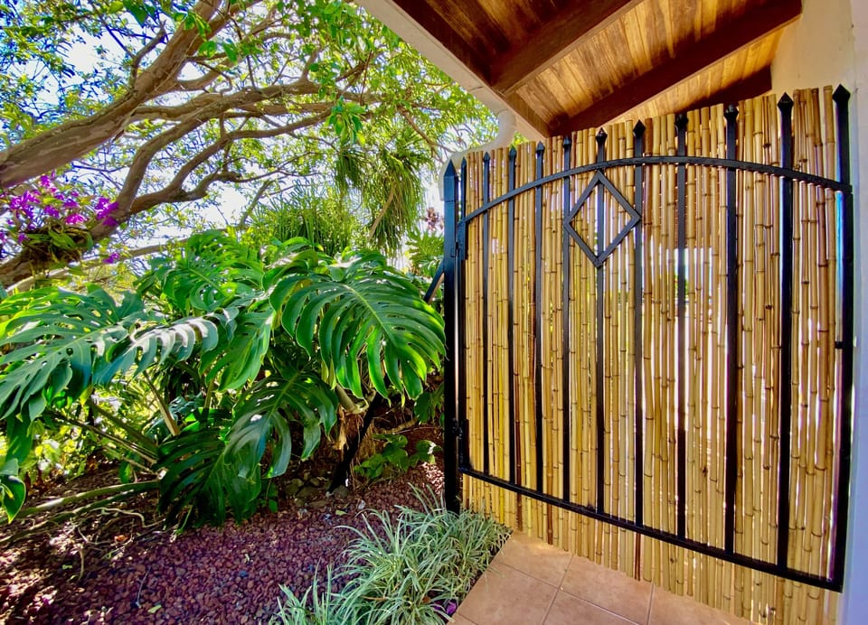 A bamboo  iron gate
