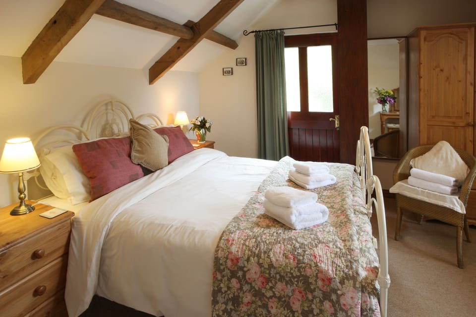 Master Bedroom with Exposed Beams