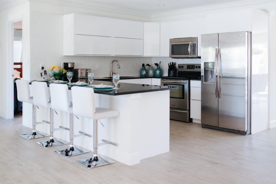 Updated appliances make this open kitchen layout spectacular