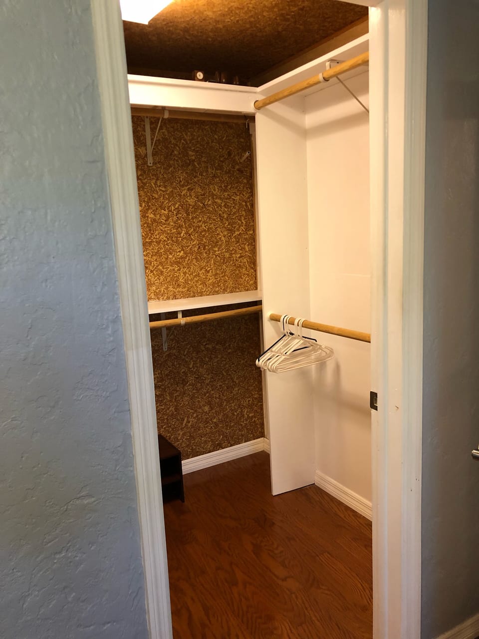 Closet in master bedroom 