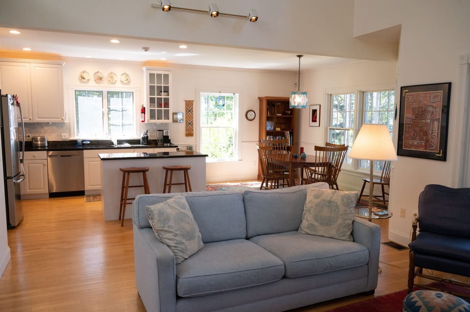 Livingroom looking looking into kitchen and dining room
