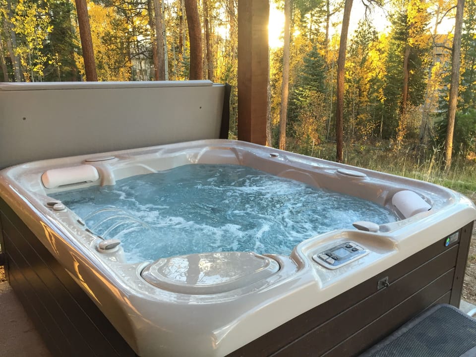 Enjoy our private 6 person hot tub for relaxing after long day of skiing/hiking