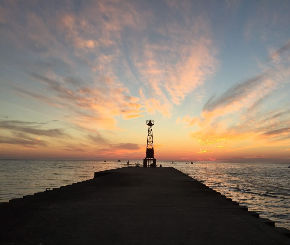 Enjoy breathtaking Lake Michigan sunsets from the south pier!