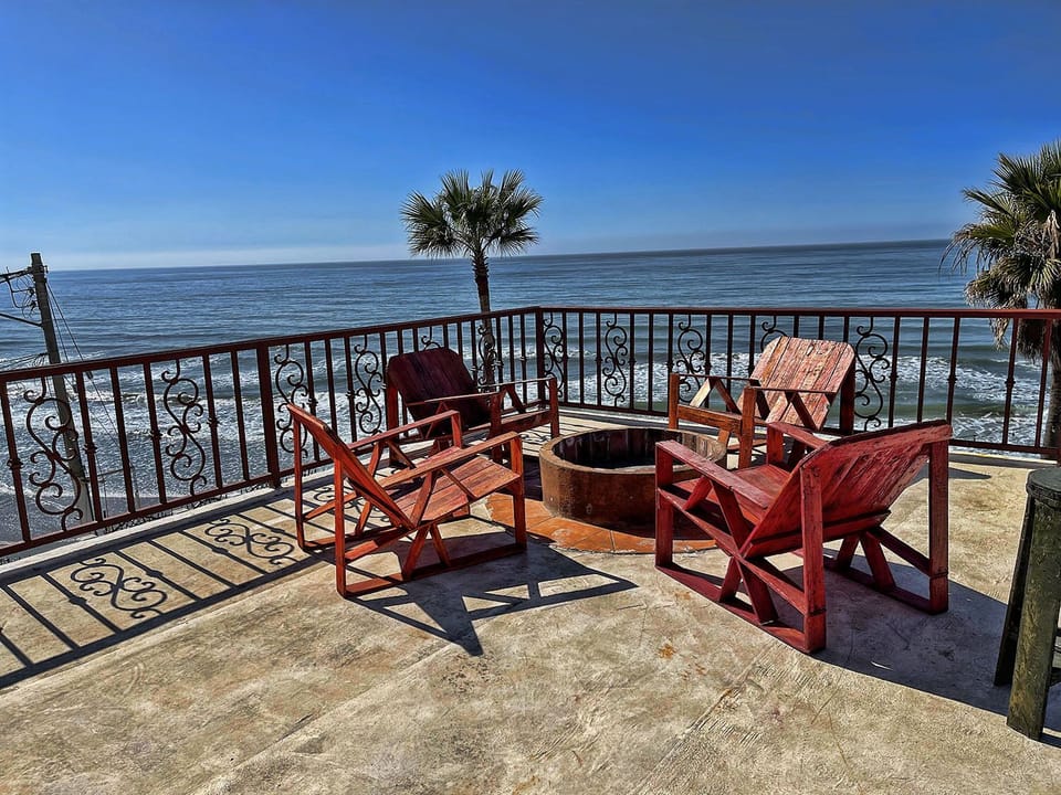 Fire pit on the terrace