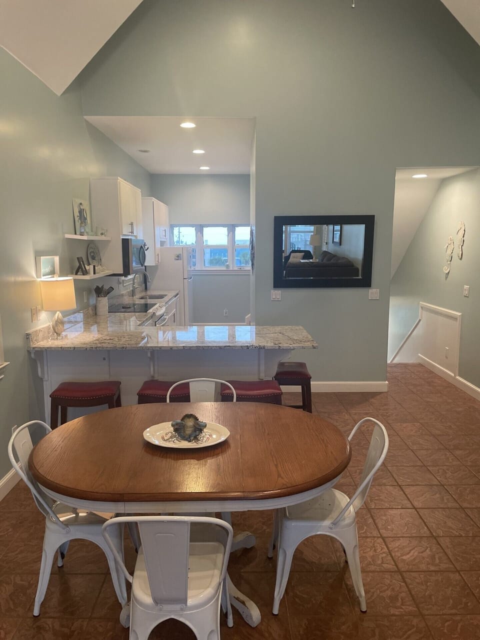 Dining area and kitchen view.