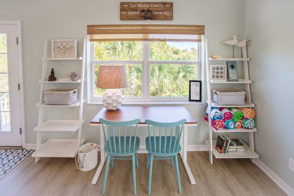 If youre stay calls for some office time,, one cannot ask for a better, happier space over looking the grounds at The Three Suns Home!