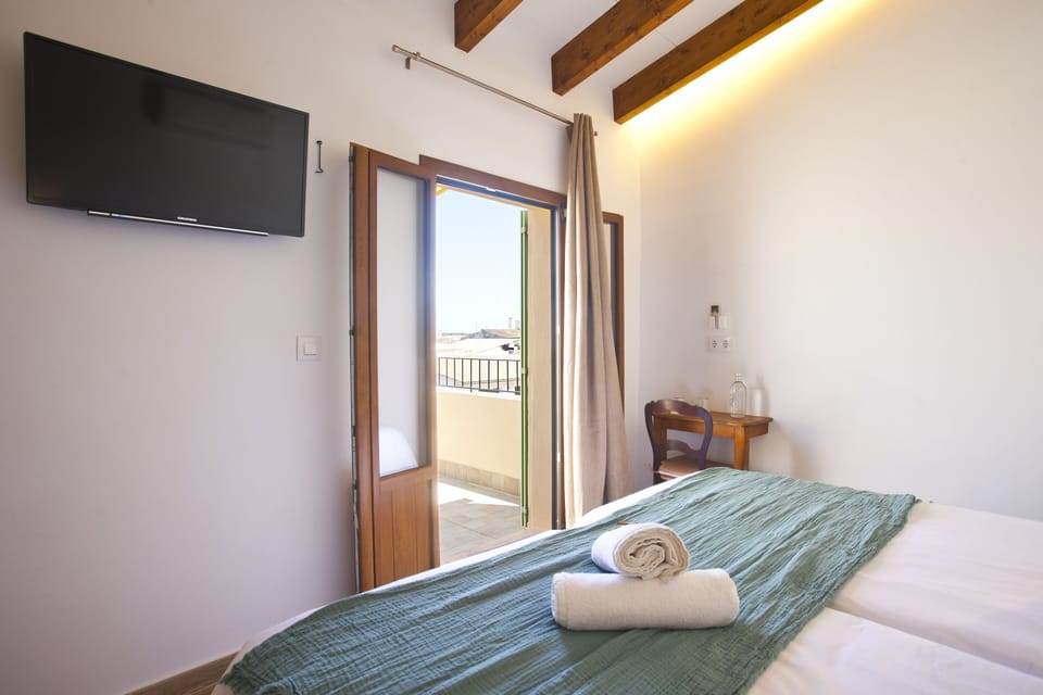 Double Room, Terrace | Down comforters, memory foam beds, in-room safe, laptop workspace