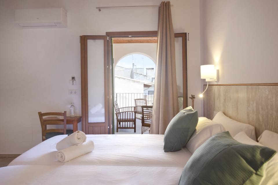 Double Room, Terrace | Down comforters, memory foam beds, in-room safe, laptop workspace