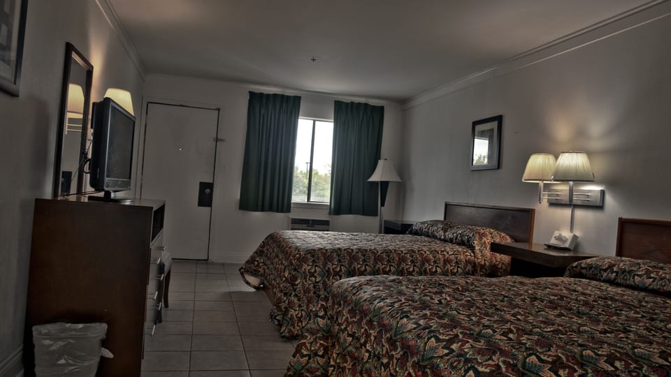Basic Double Room, 2 Queen Beds, Non Smoking | Desk, laptop workspace, blackout drapes, WiFi (free)