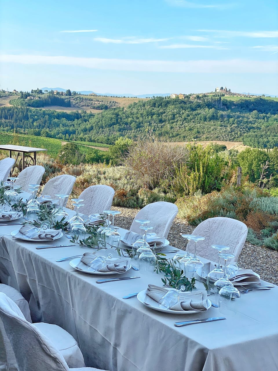 Outdoor banquet area