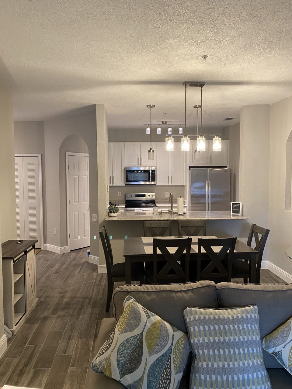 living room, dining room