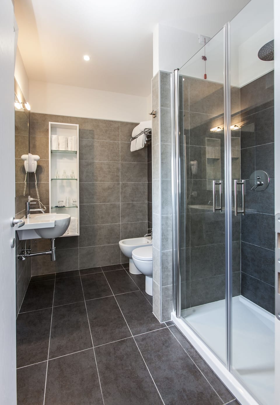Bidet, towels