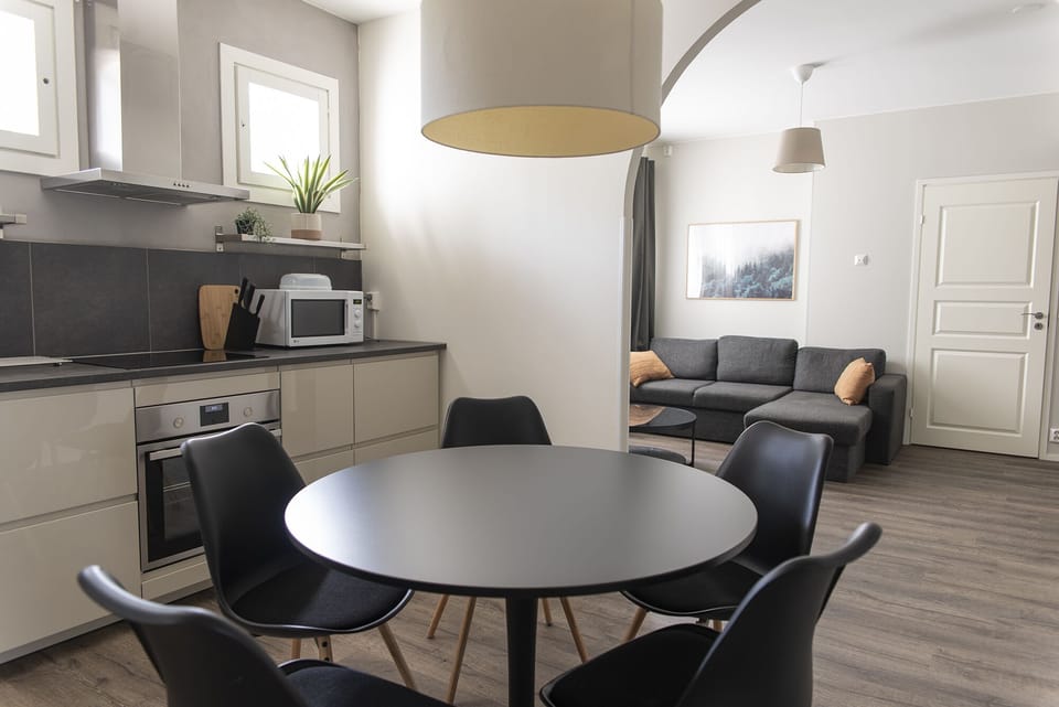 Superior Apartment, 3 Bedrooms, Non Smoking, Sauna | Private kitchen | Shared fridge, microwave