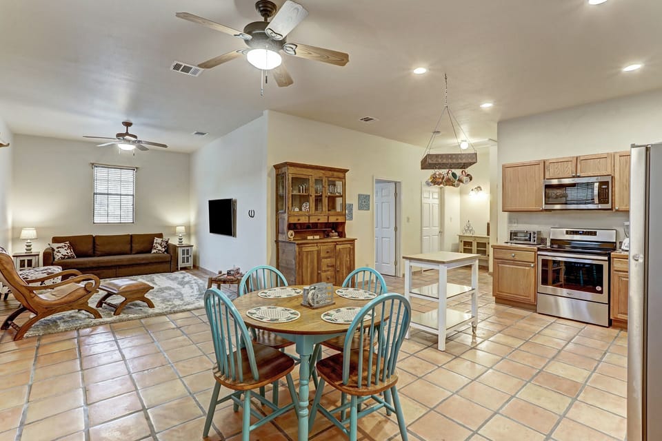 Guest house kitchen, dining and living room 