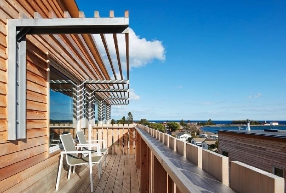 Amazing balcony views of Lake Superior and Grand Marais