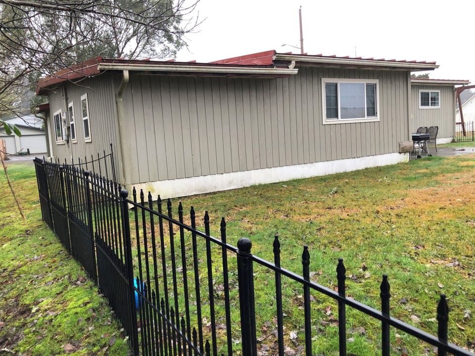 Fenced in backyard