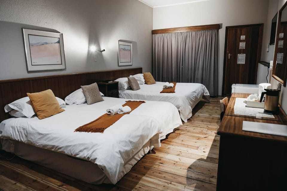 Desk, free WiFi, bed sheets