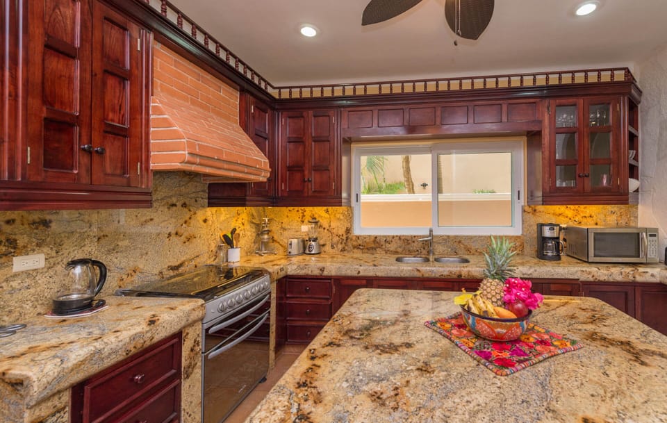 fully equipped gourmet kitchen