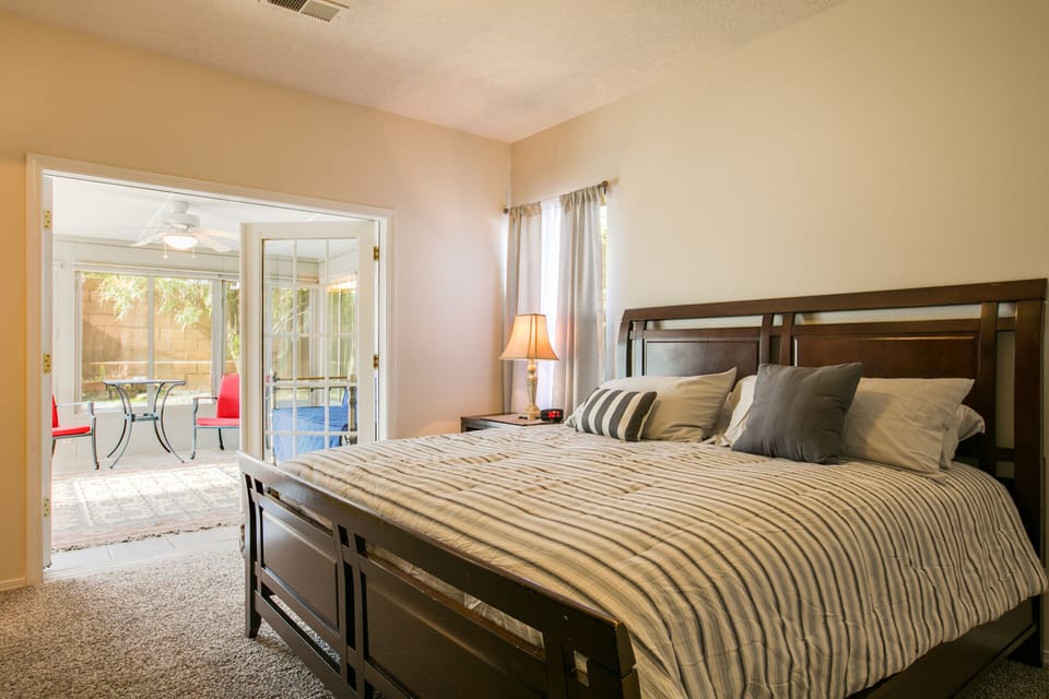 Master Bedroom with king bed and premium mattress and bedding