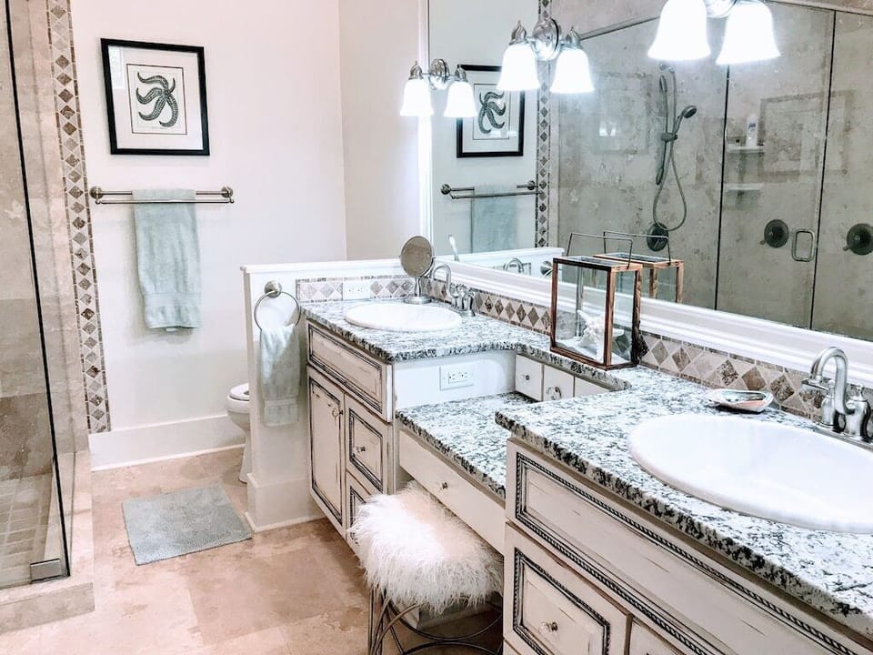 Master bath with double vanities.