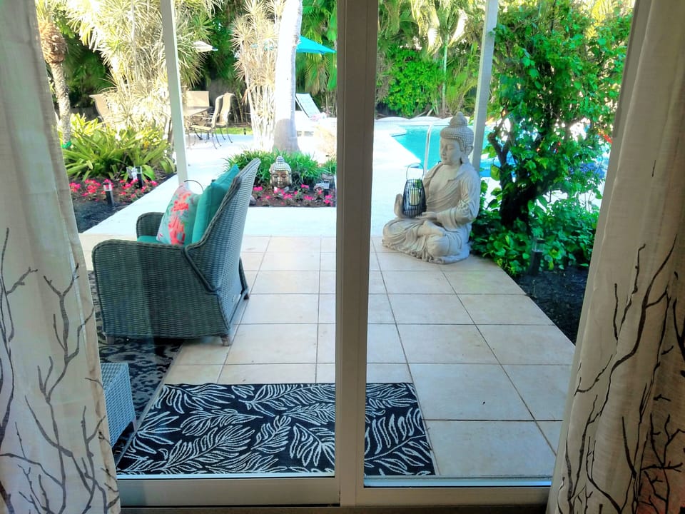 Tropical Garden & Pool Views from Dining Room