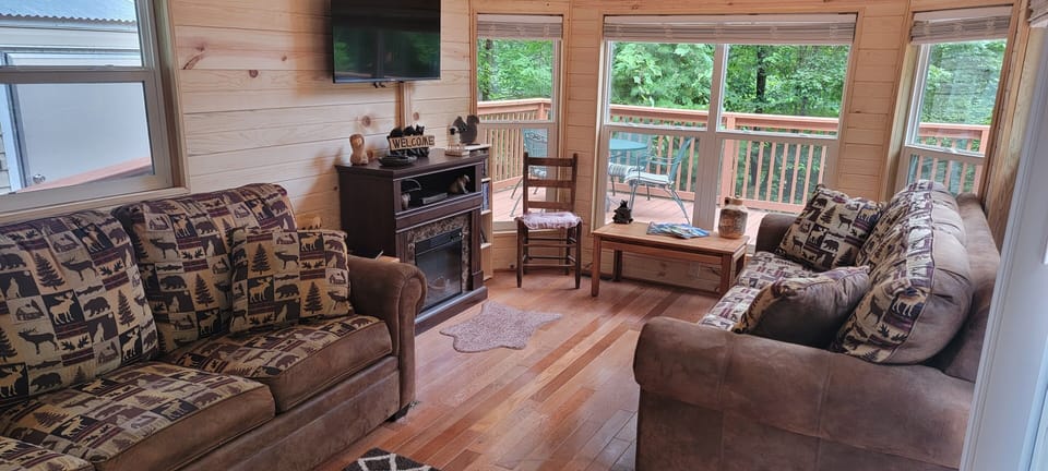 Relax on the oversized couches while enjoying the large windows!