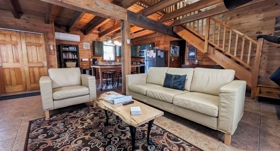 Comfy living area that opens to the kitchen/dining space