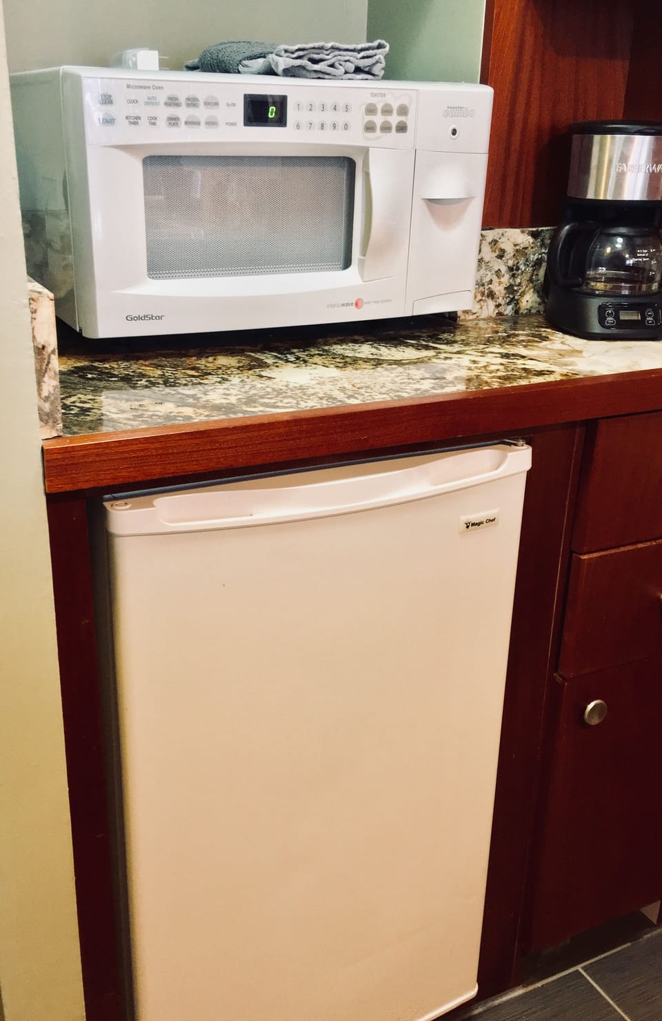 Microwave and refrigerator 
