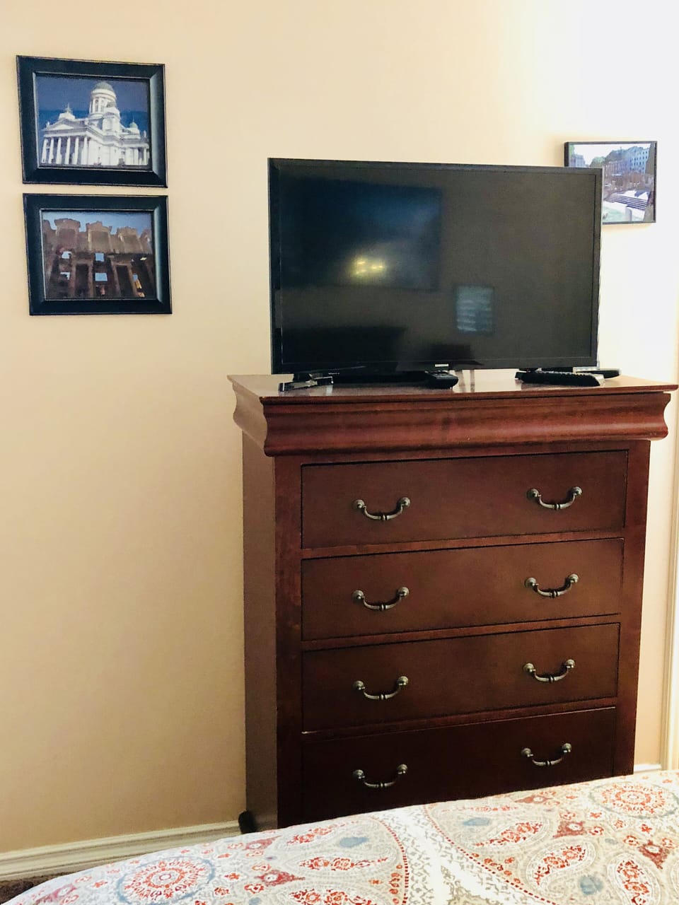 Master bedroom with smart TV