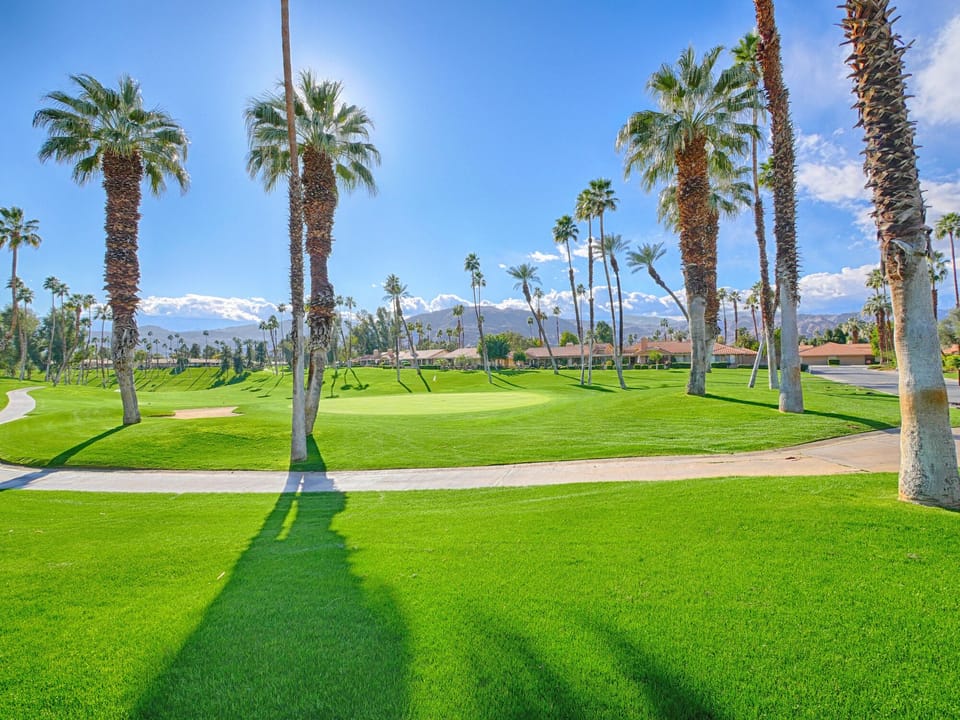 View of golf course from patio.