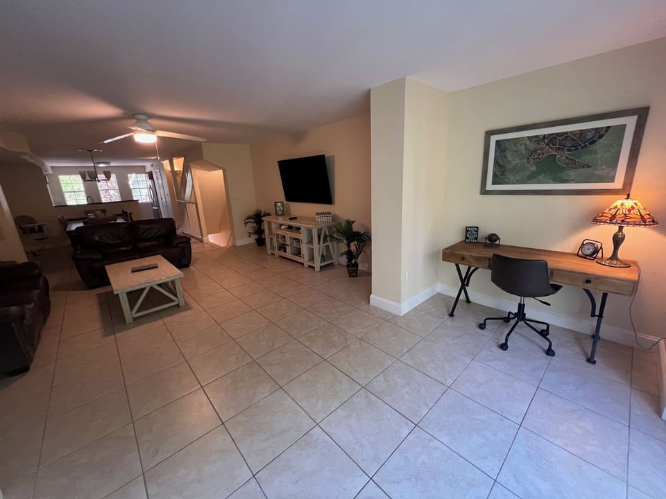 Spacious Living Room W/Separate Office Space