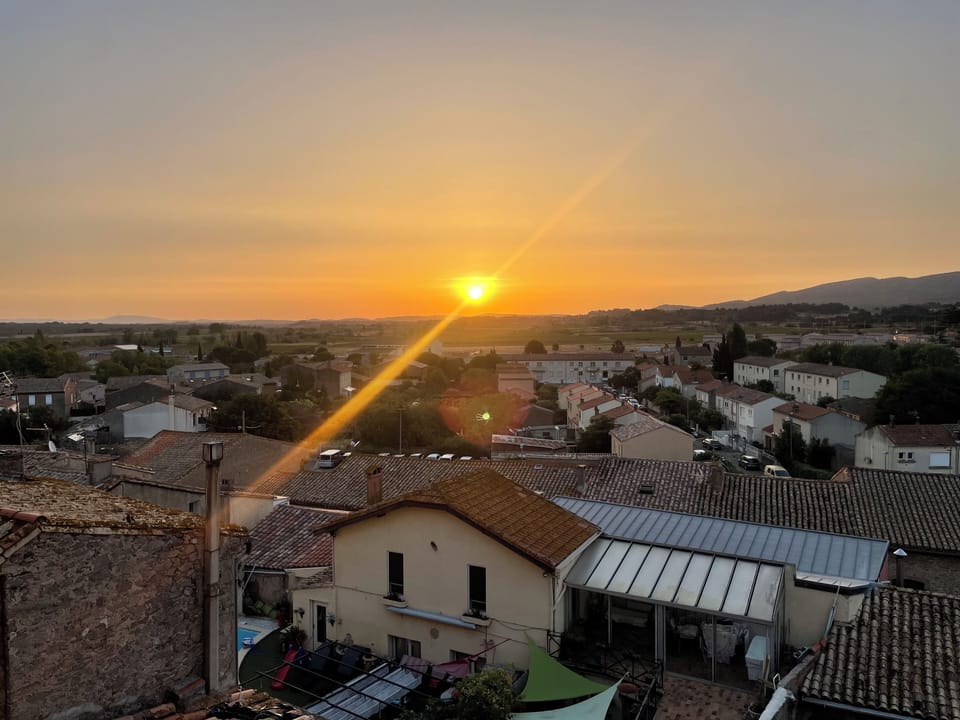 Sunset over the village