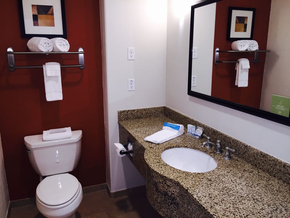 Free toiletries, hair dryer, towels
