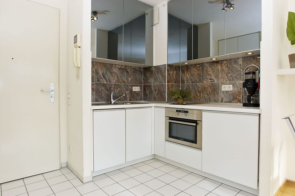 Marble Kitchen equipped with every comfort, coffe machine, microwave oven & more