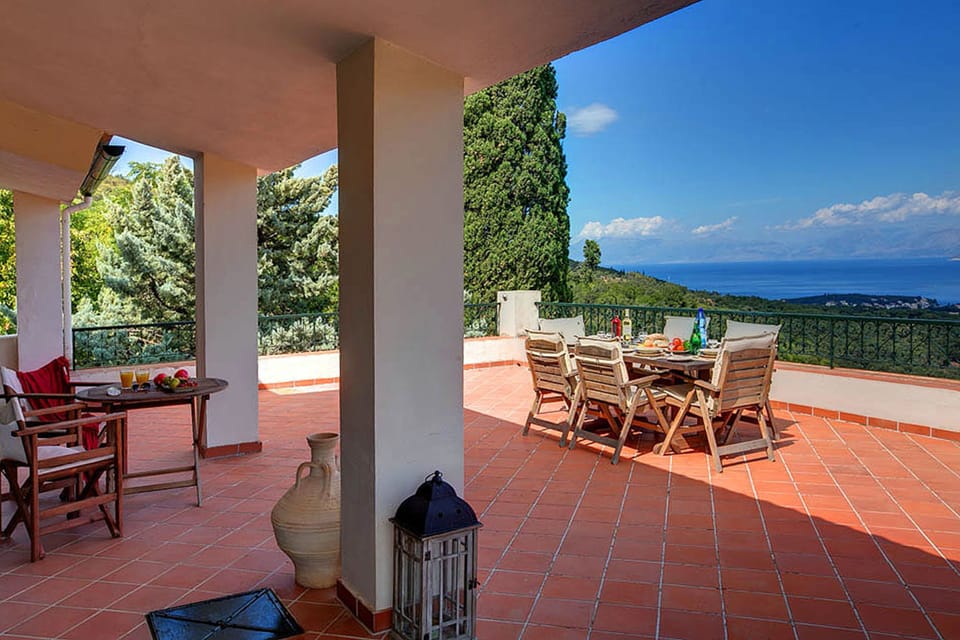 The 75sq.m  terrace with breathtaking views over Kassiopi