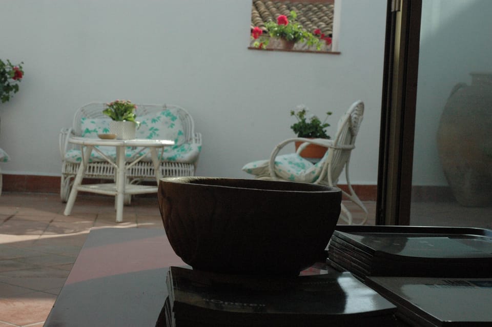 view of the terrace from the inside